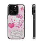 Clear Phone Case — Pink 'Believe in Yourself' Cute Kitty Design