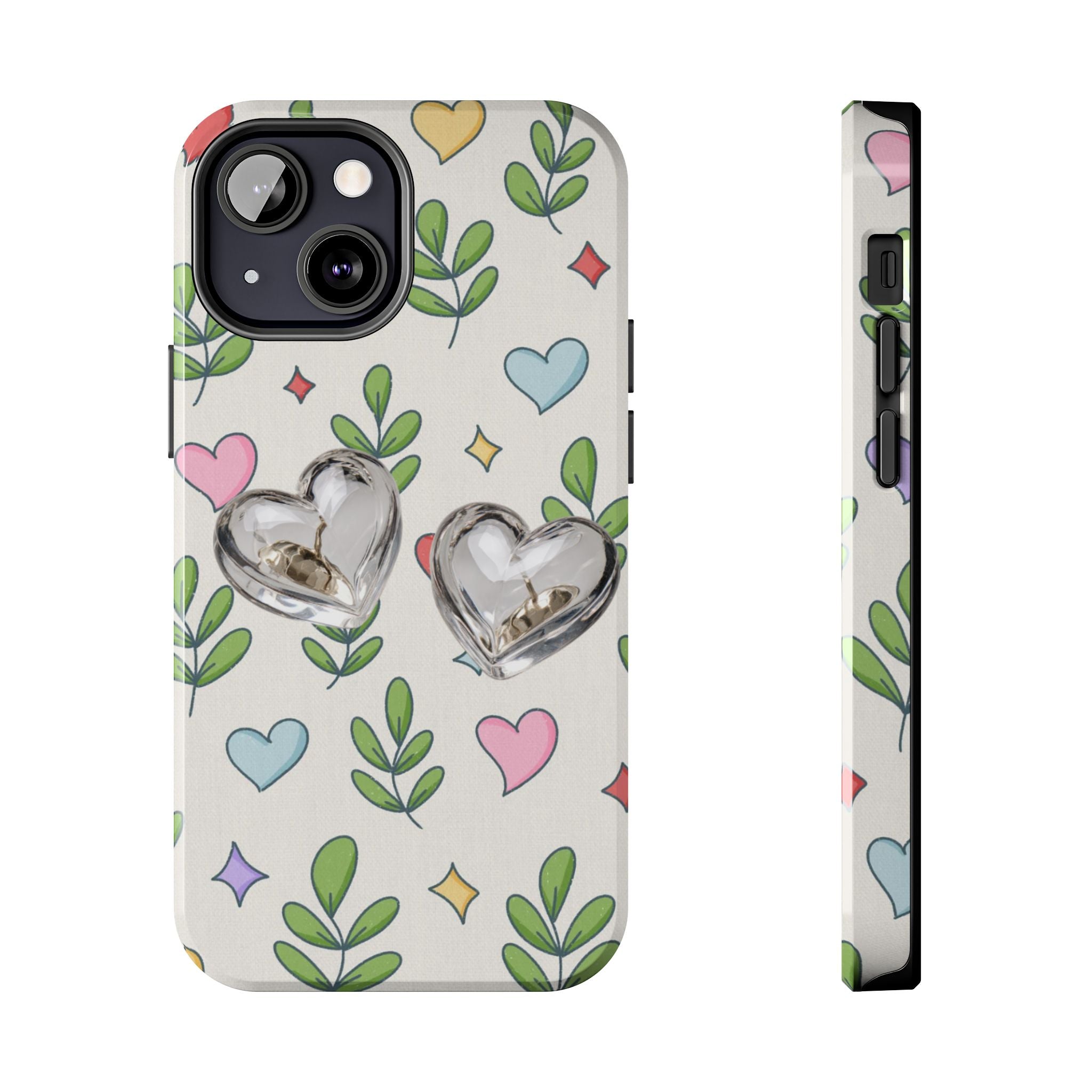 Floral Hearts Tough Phone Case