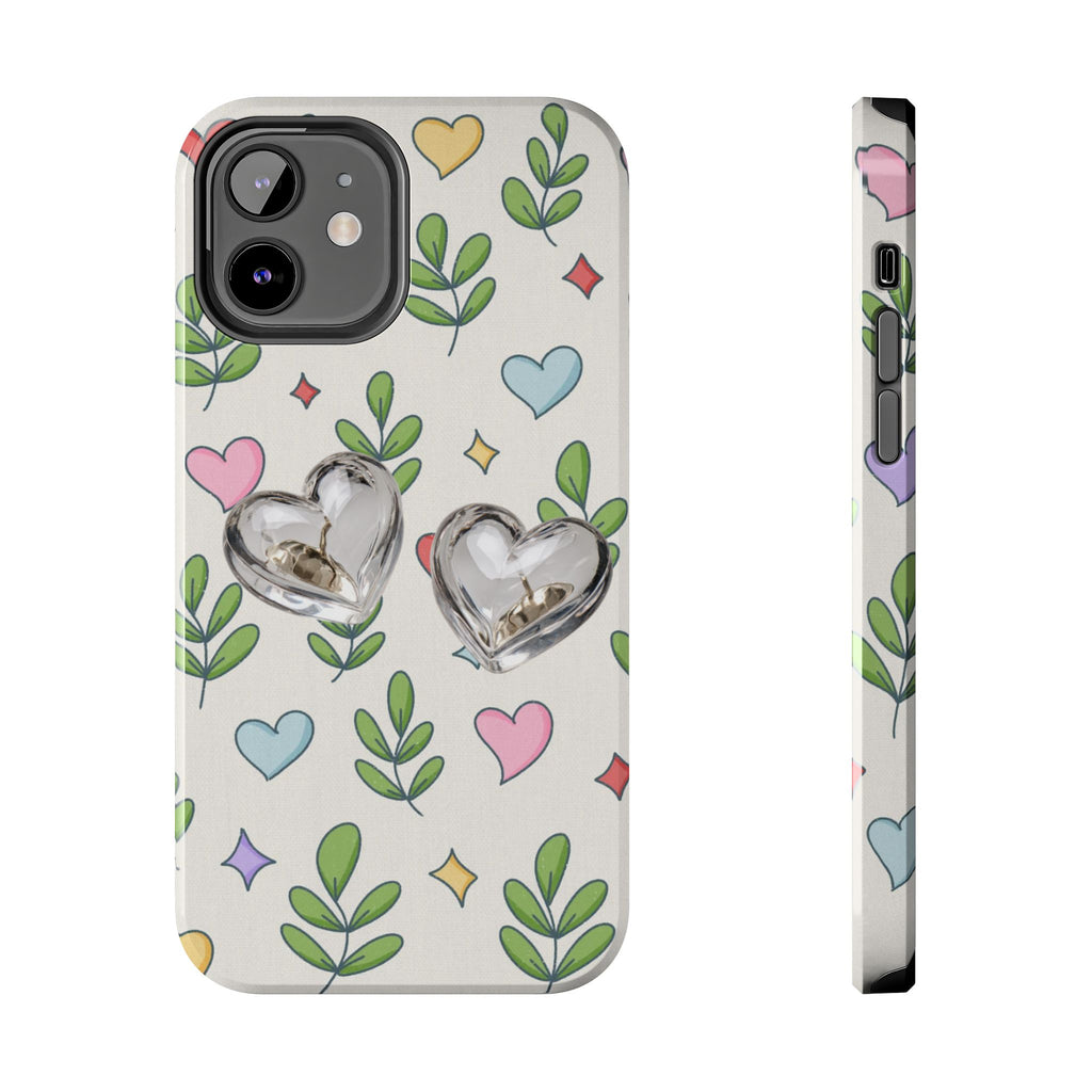 Floral Hearts Tough Phone Case