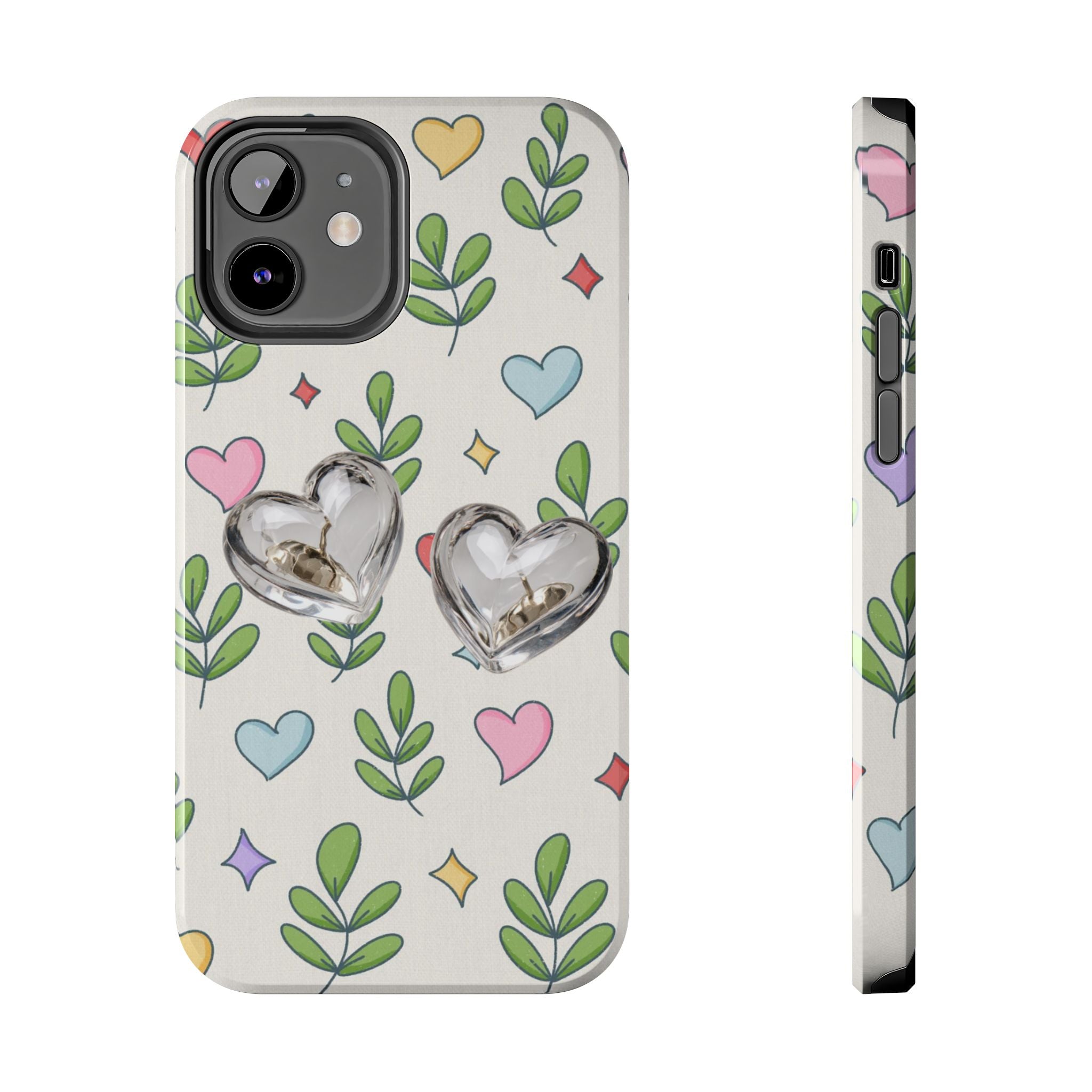 Floral Hearts Tough Phone Case