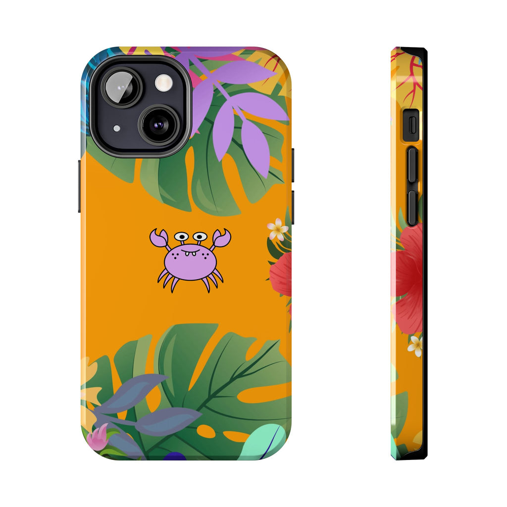Tropical Floral Crab Tough Phone Case