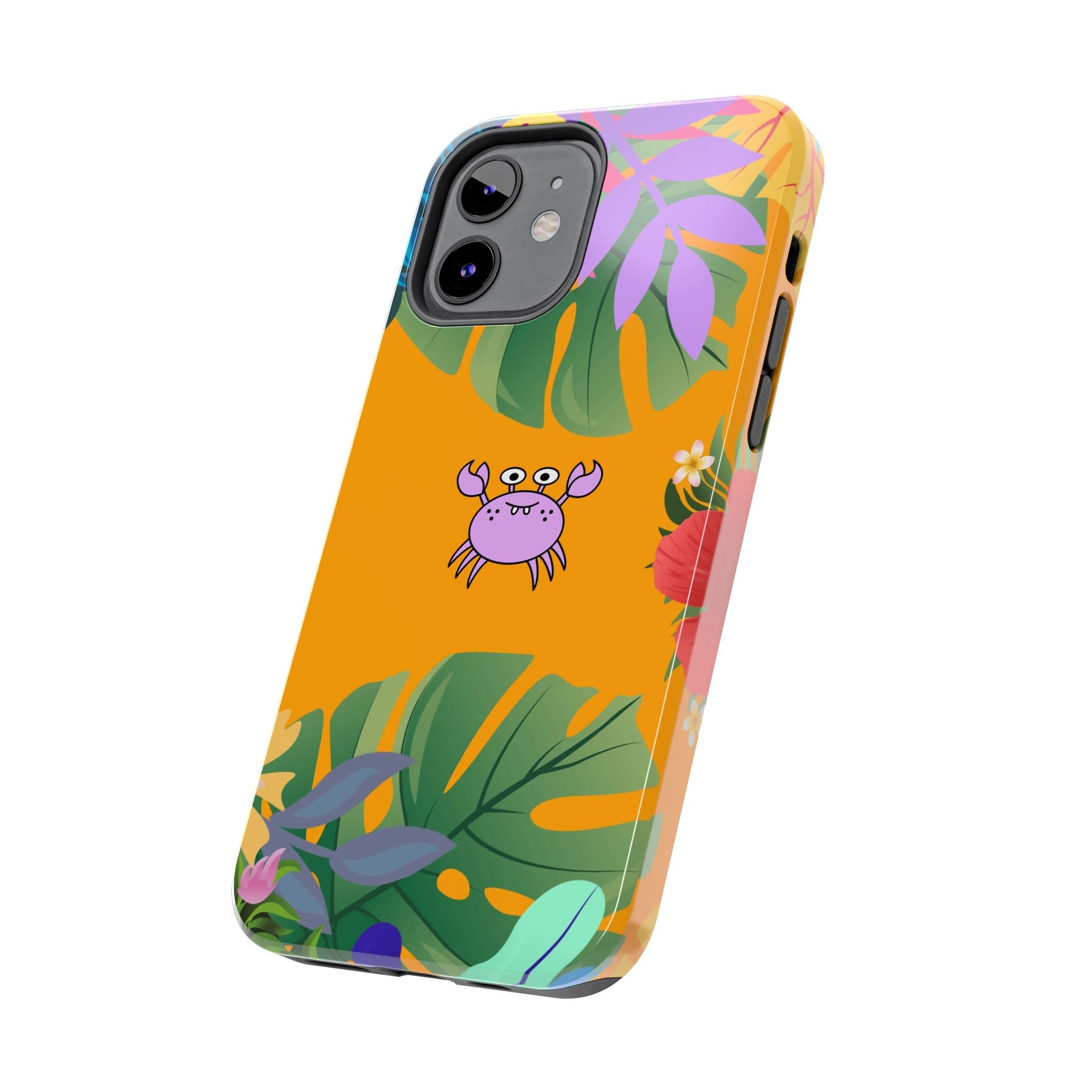 Tropical Floral Crab Tough Phone Case