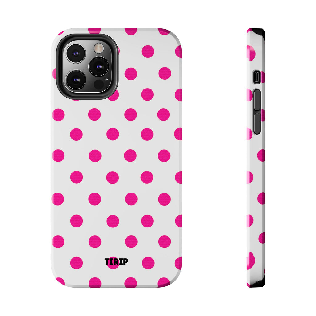 Pink & White Polka Dot Tough Phone Case