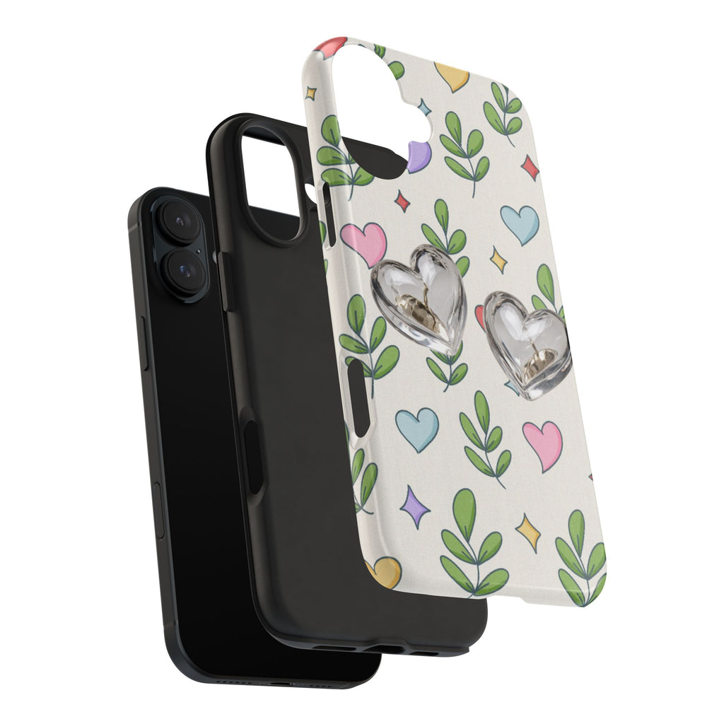 Floral Hearts Tough Phone Case