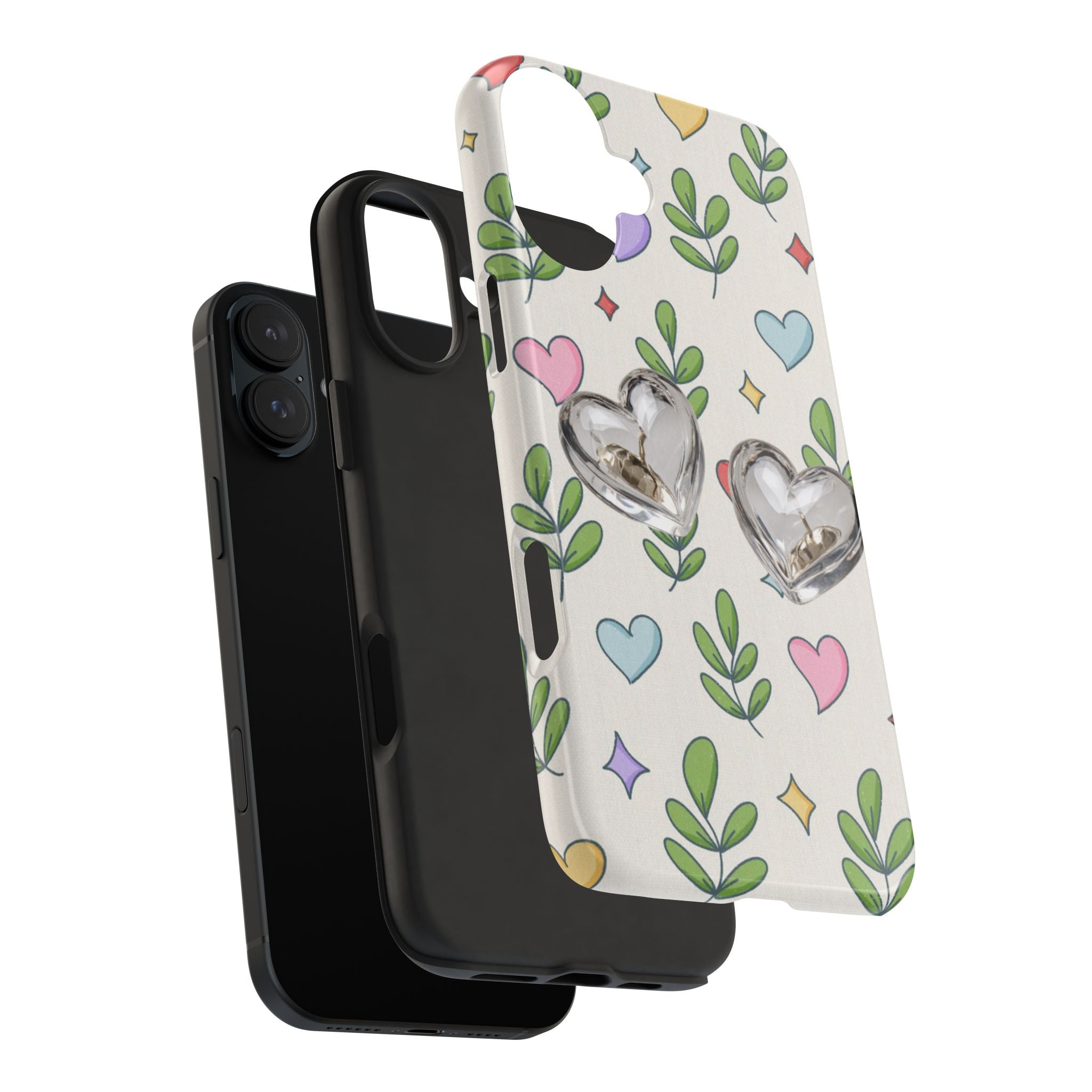 Floral Hearts Tough Phone Case