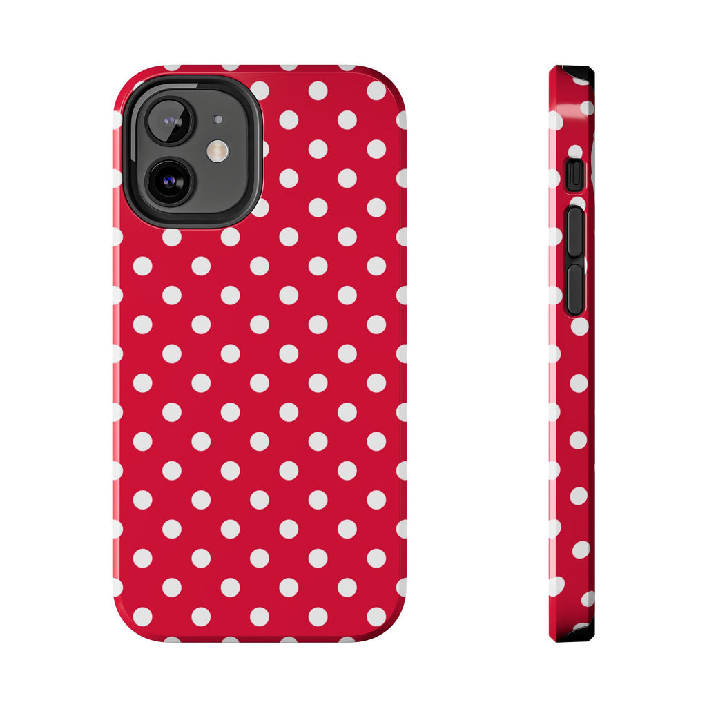 Red & White Polka Dot Tough Phone Cases
