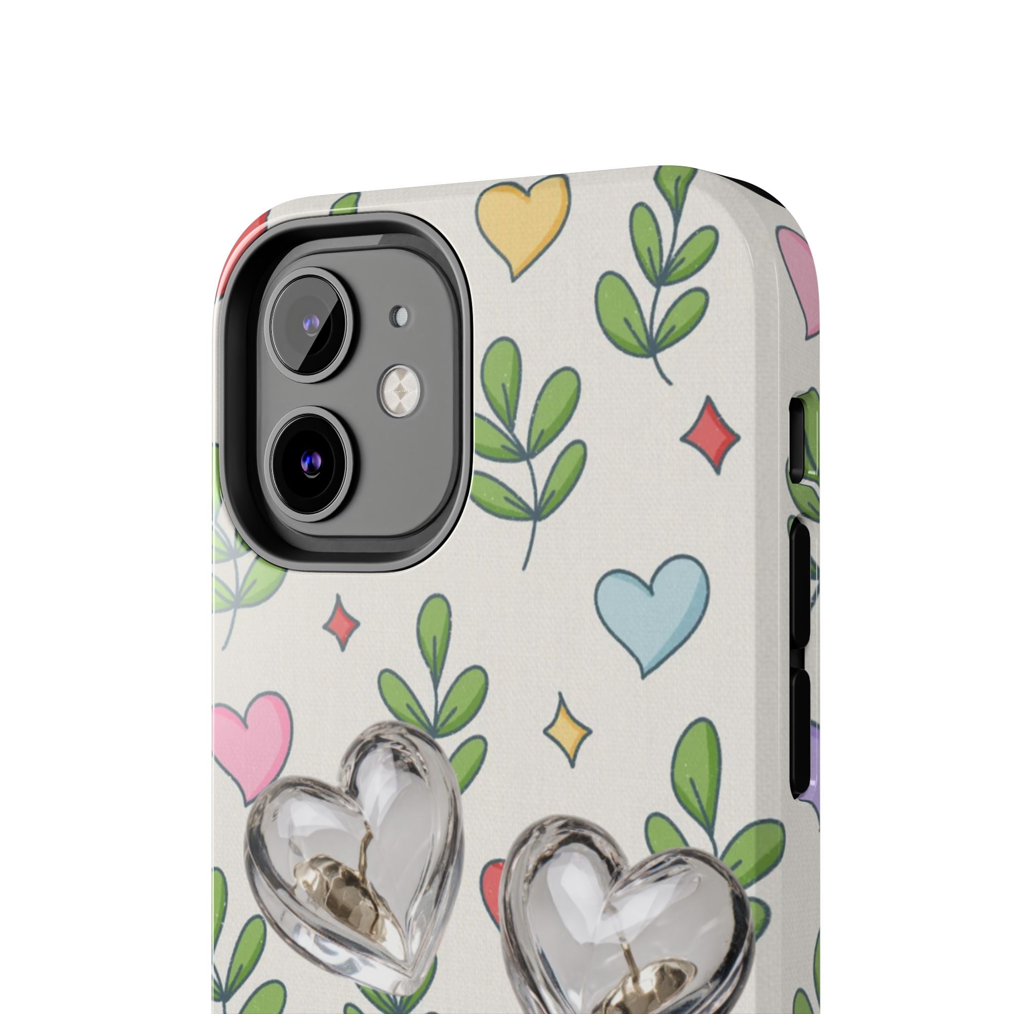 Floral Hearts Tough Phone Case