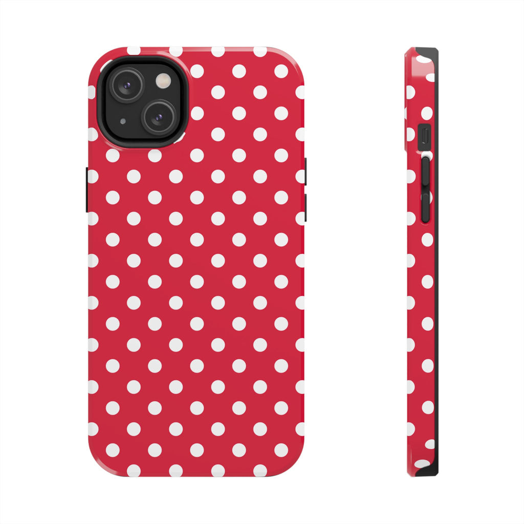 Red & White Polka Dot Tough Phone Cases