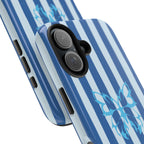 Blue Striped Butterfly Tough Phone Case