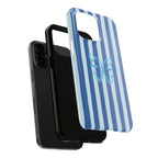 Blue Striped Butterfly Tough Phone Case