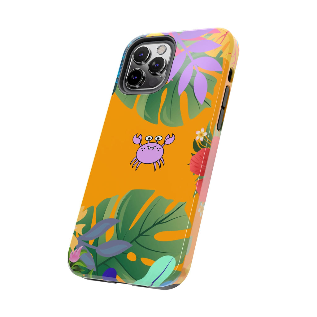 Tropical Floral Crab Tough Phone Case
