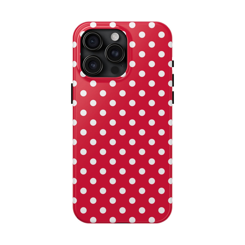 Red & White Polka Dot Tough Phone Cases