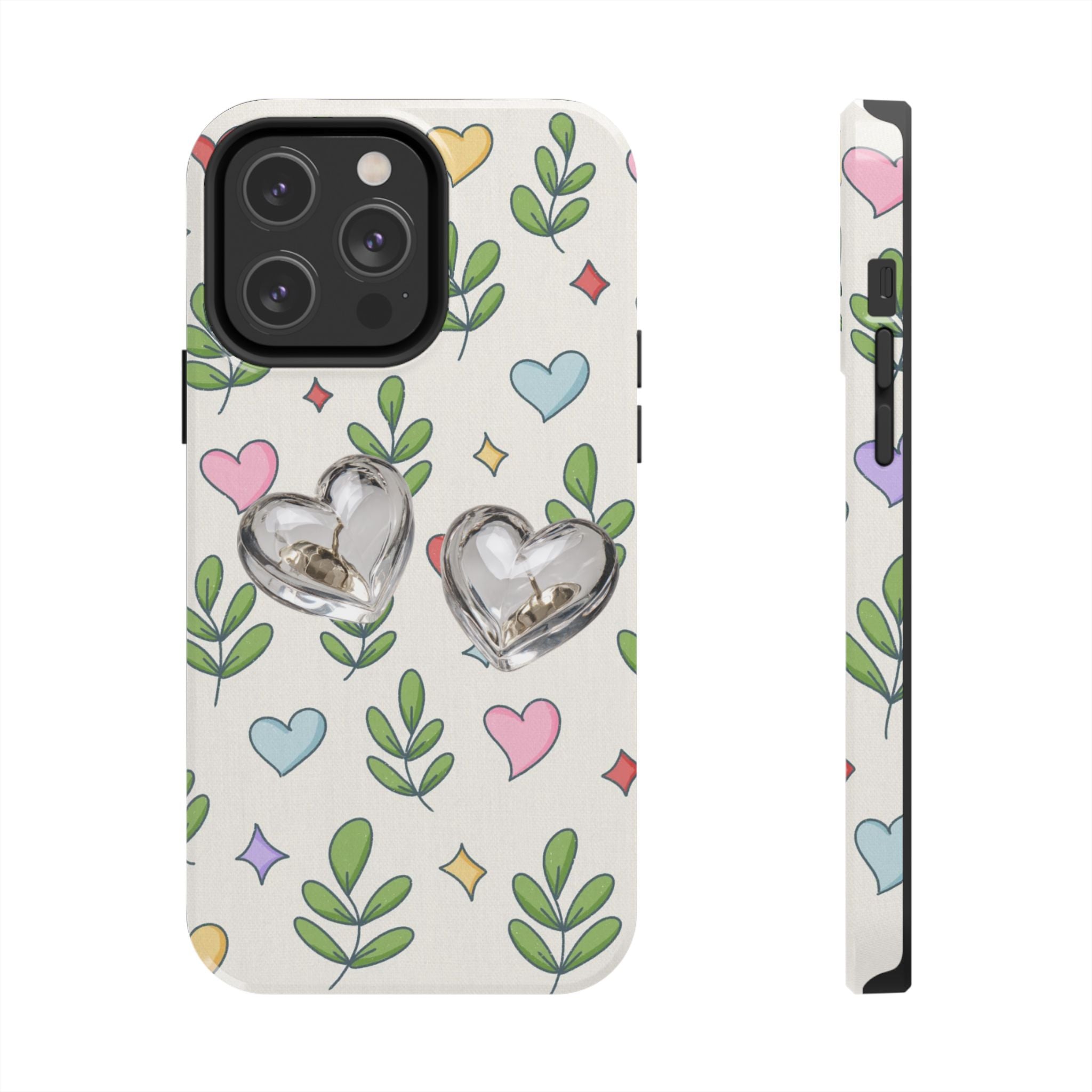 Floral Hearts Tough Phone Case