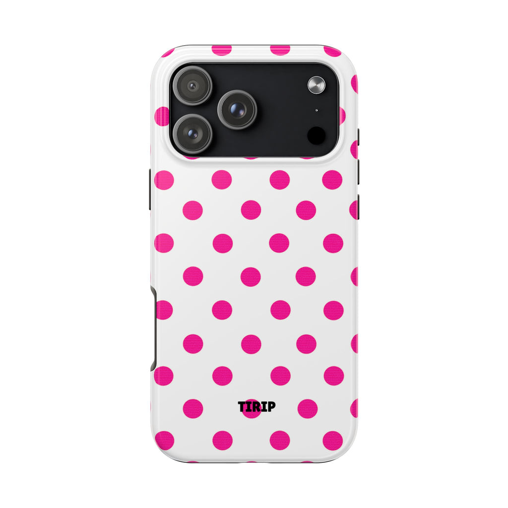 Pink & White Polka Dot Tough Phone Case