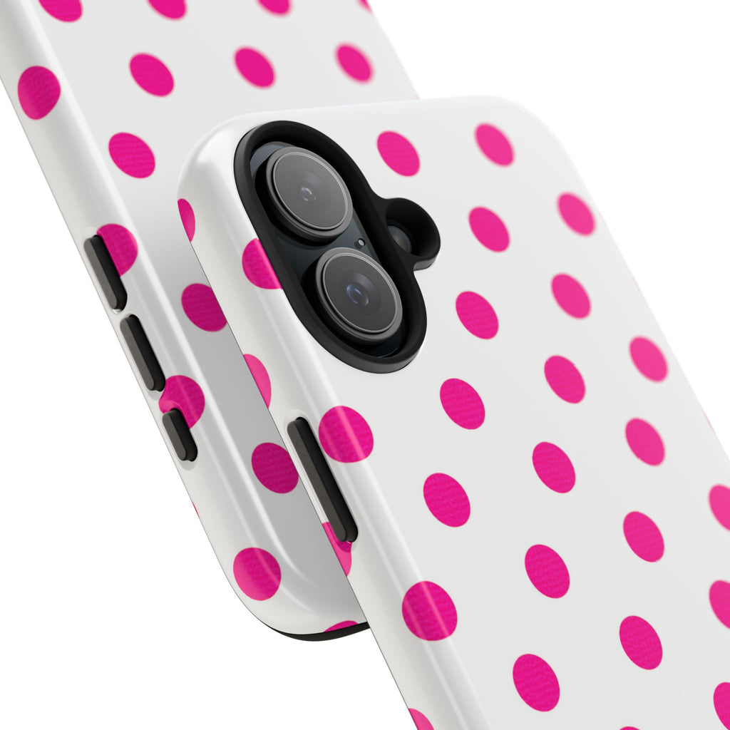 Pink & White Polka Dot Tough Phone Case