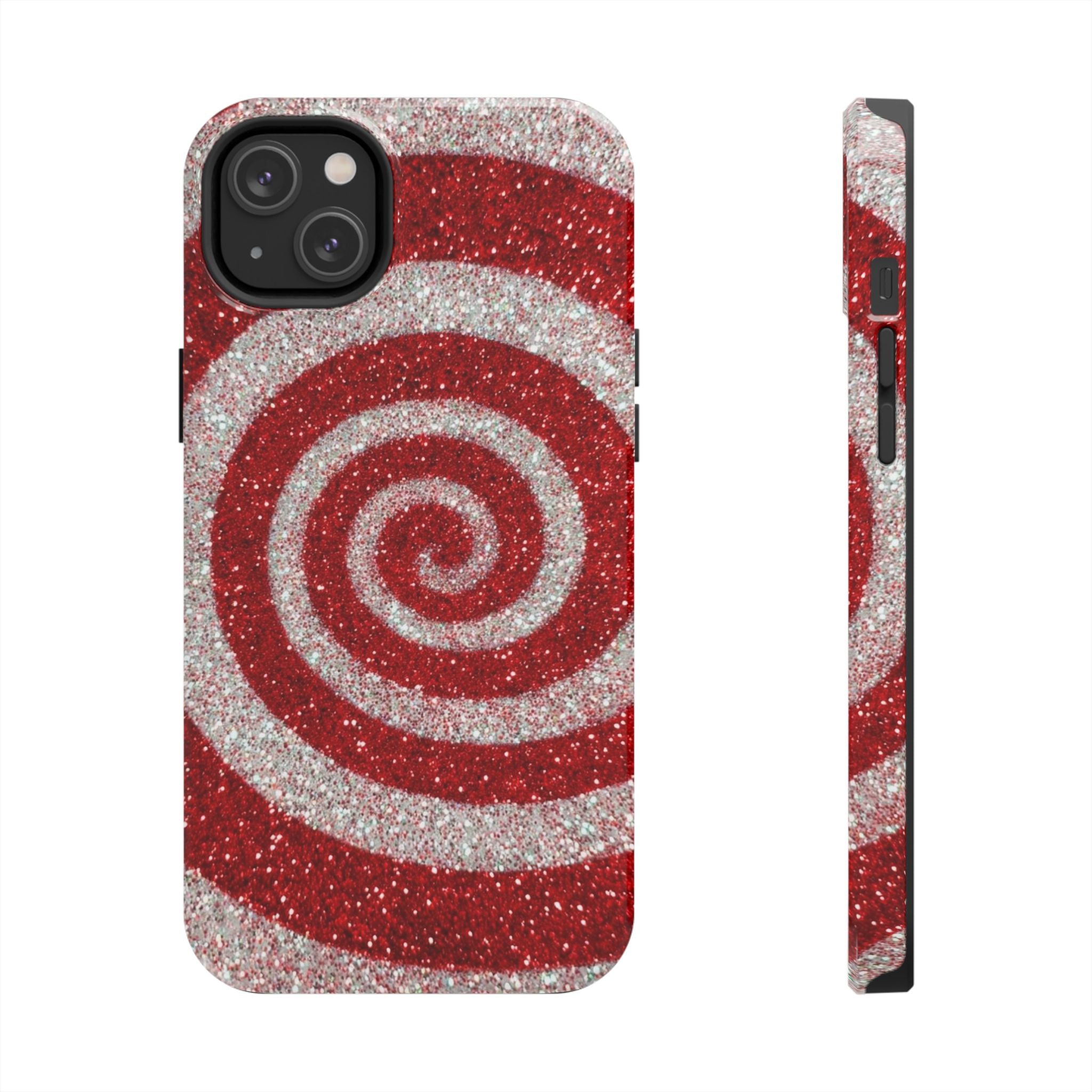 I’m Yours Red & White Swirl Glitter Tough Phone Case
