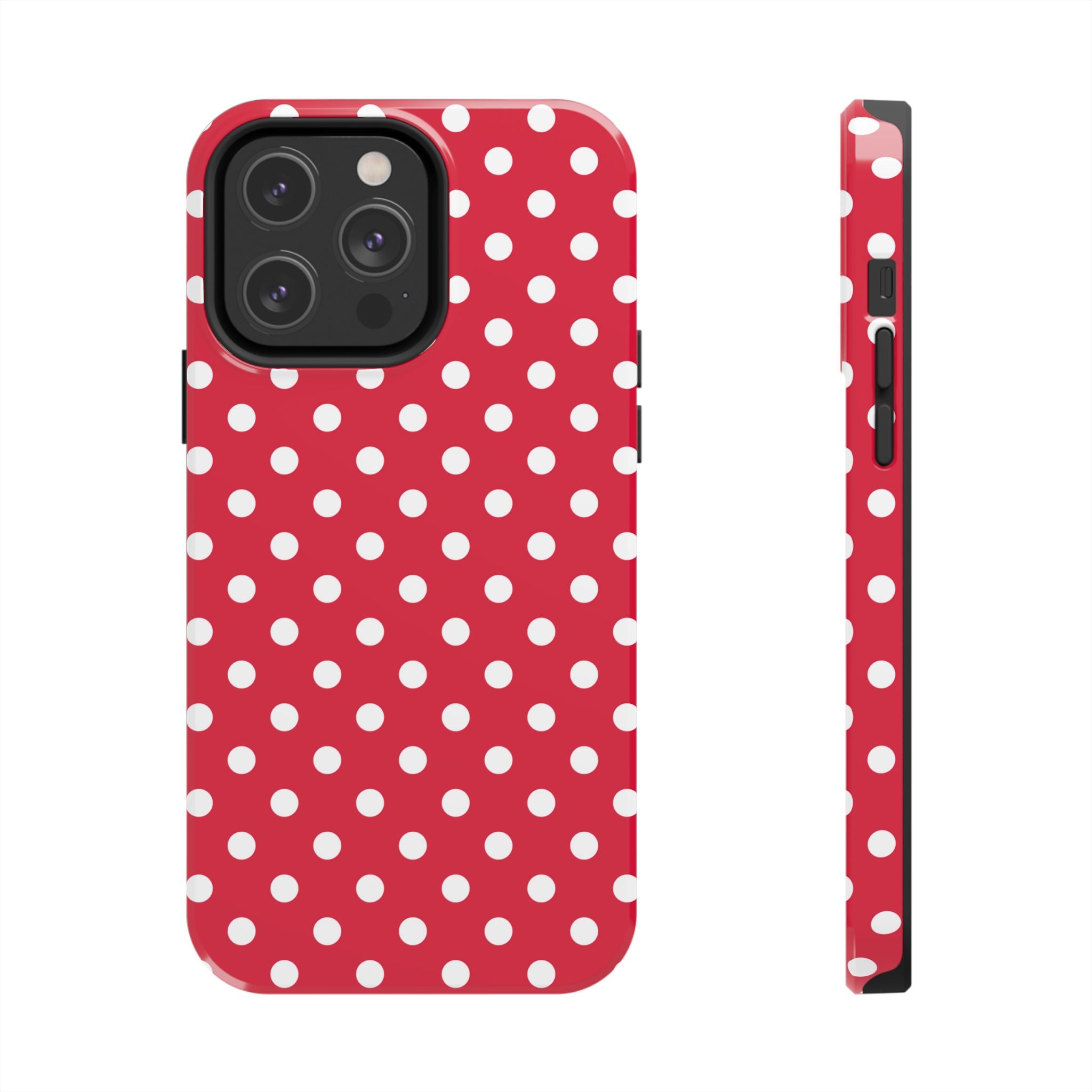 Red & White Polka Dot Tough Phone Cases