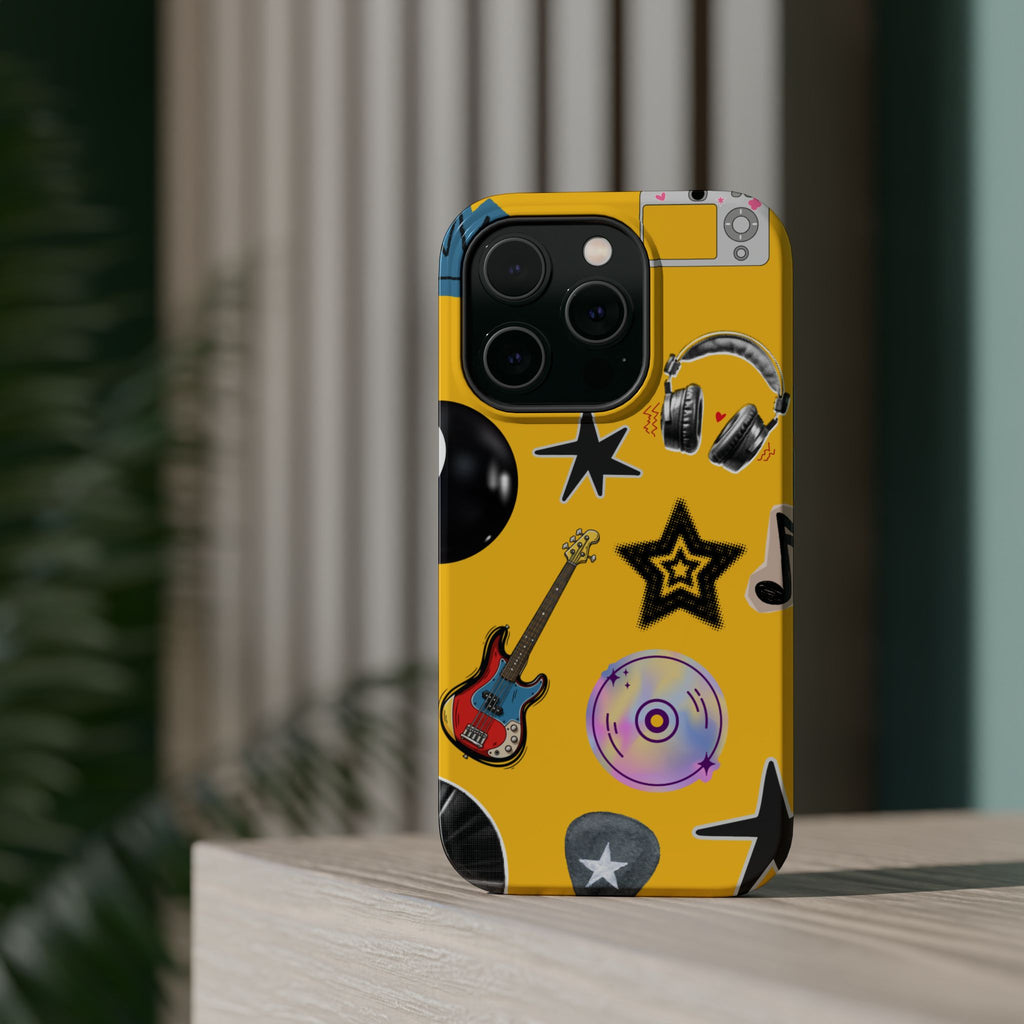 Yellow Music Icons MagSafe Phone Case