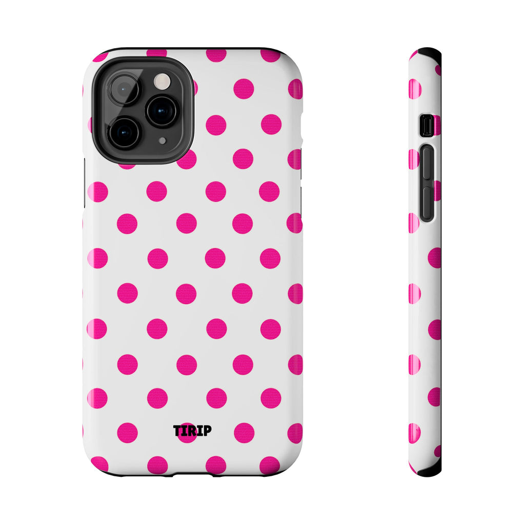 Pink & White Polka Dot Tough Phone Case