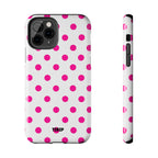 Pink & White Polka Dot Tough Phone Case