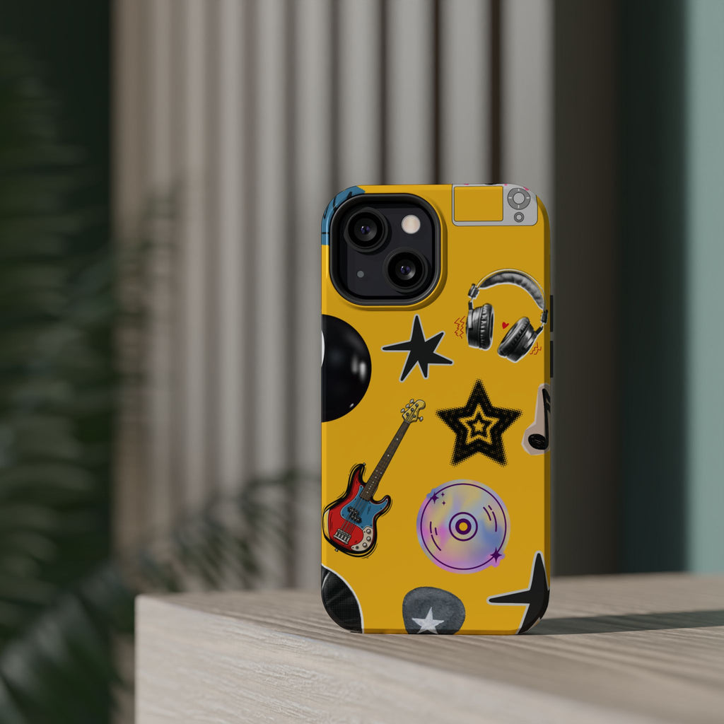 Yellow Music Icons MagSafe Phone Case