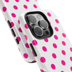 Pink & White Polka Dot Tough Phone Case