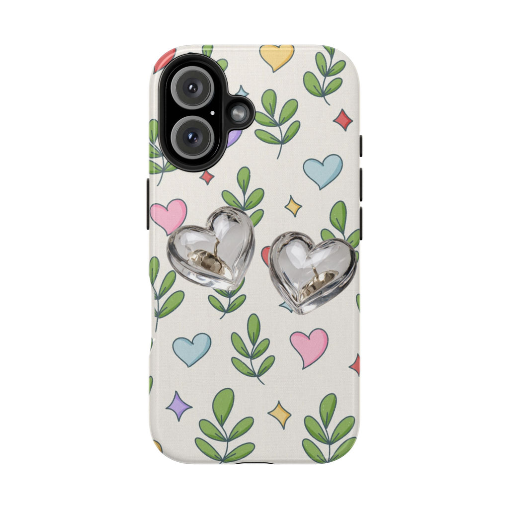 Floral Hearts Tough Phone Case