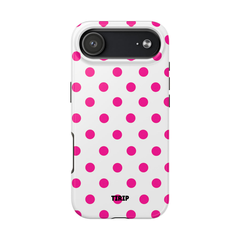 Pink & White Polka Dot Tough Phone Case
