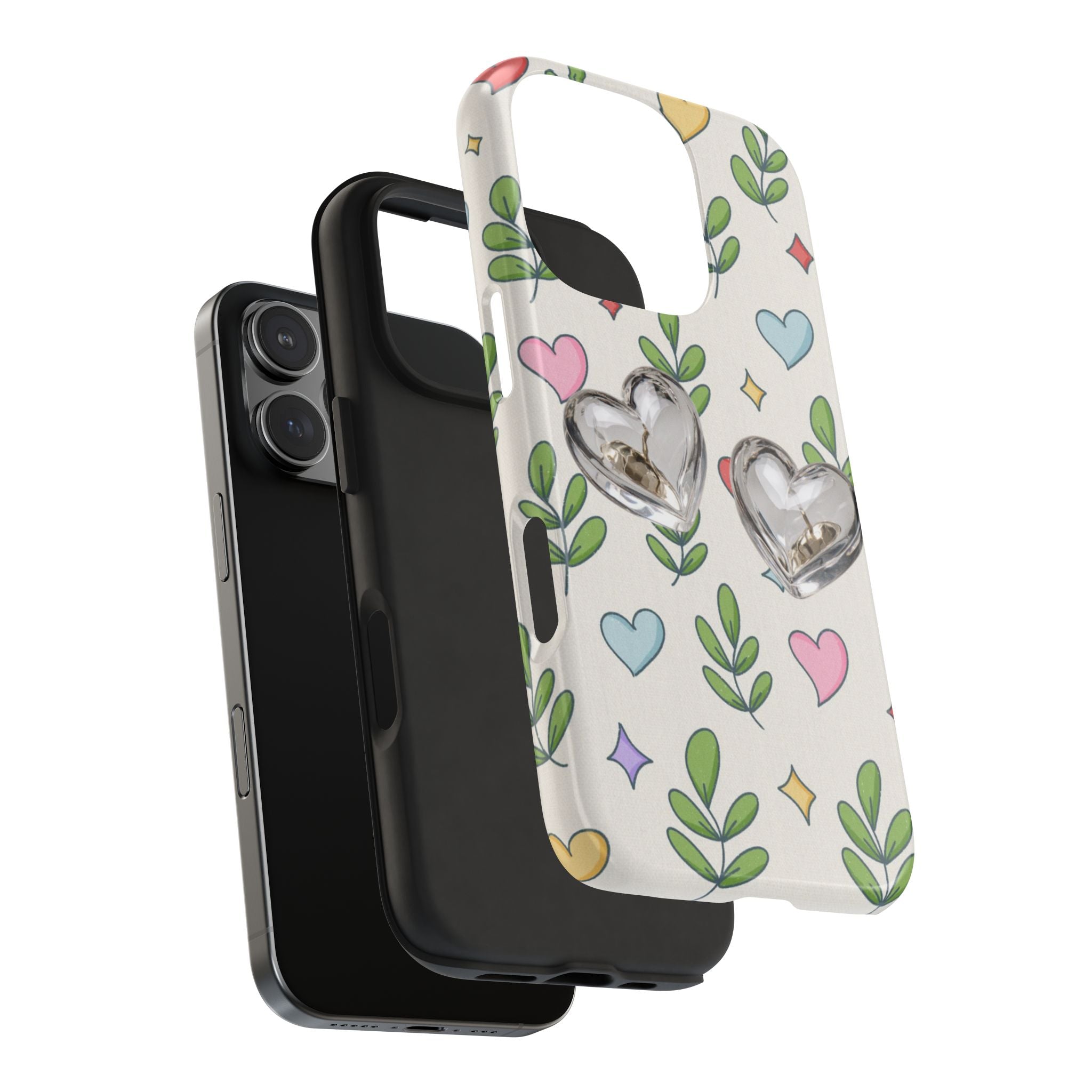Floral Hearts Tough Phone Case