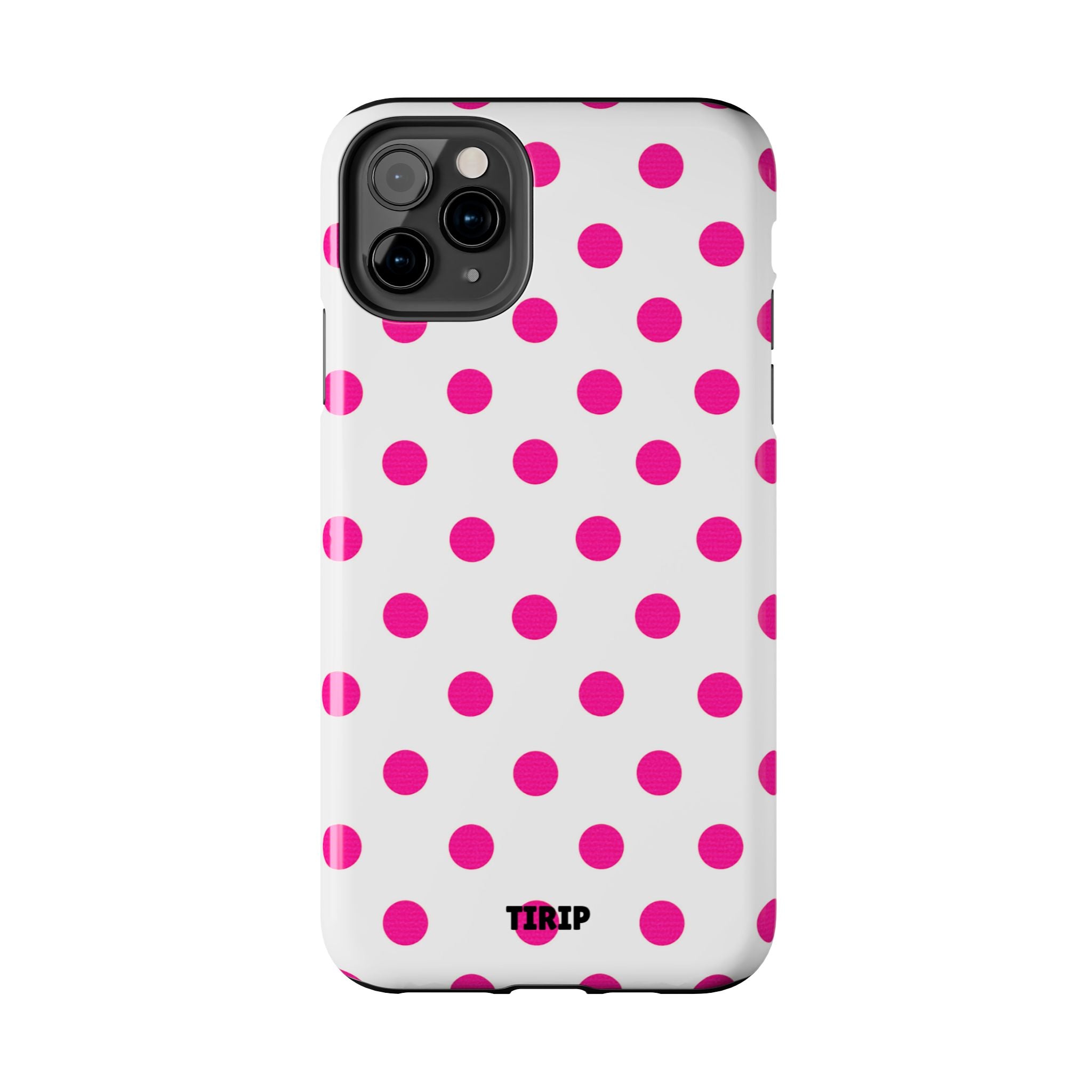 Pink & White Polka Dot Tough Phone Case