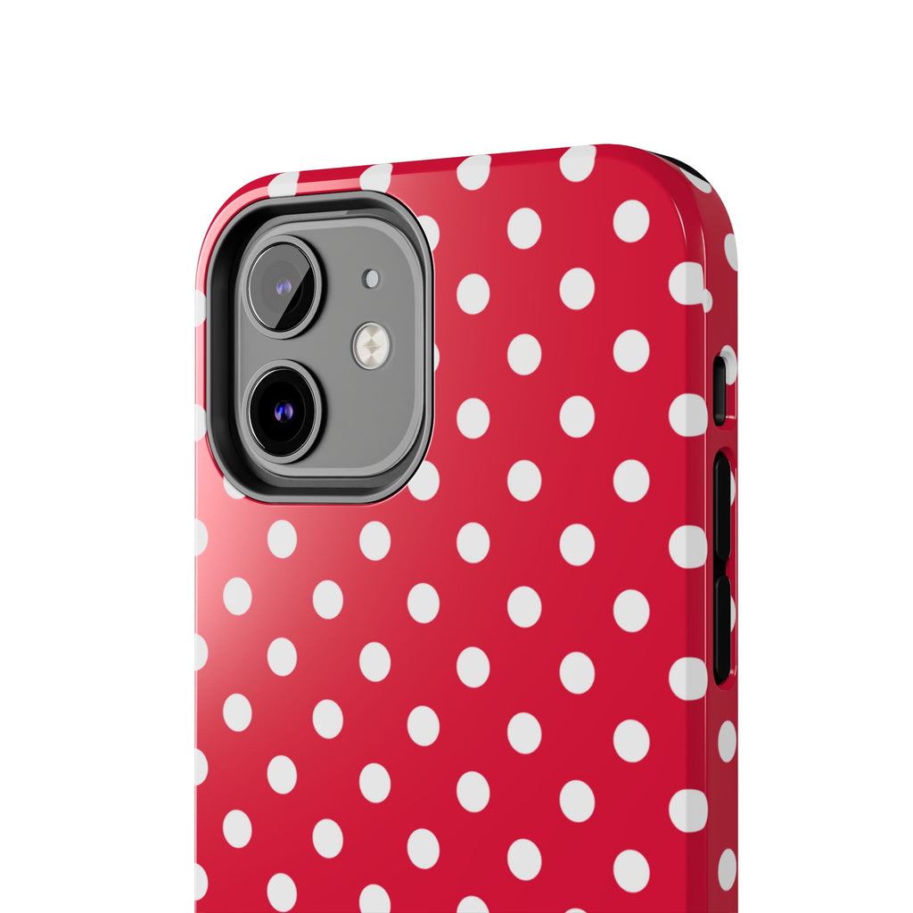 Red & White Polka Dot Tough Phone Cases
