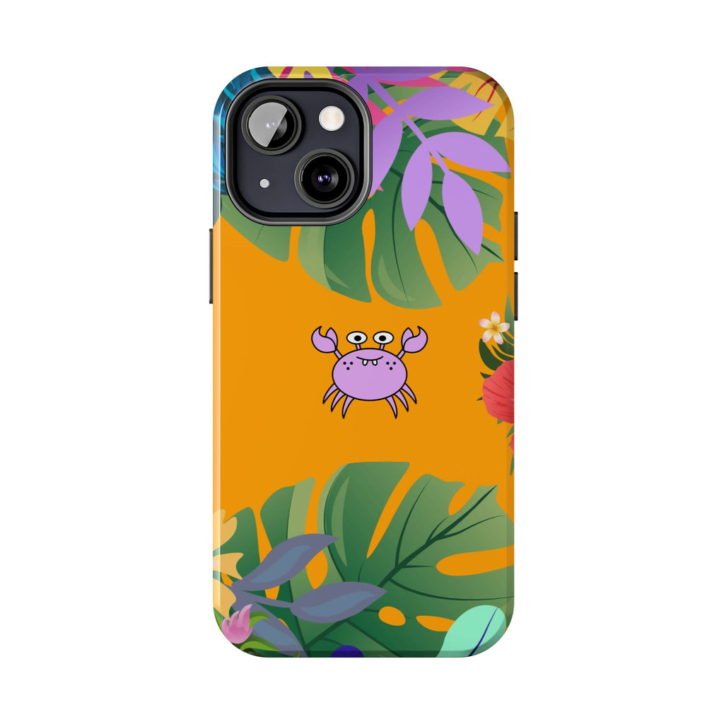 Tropical Floral Crab Tough Phone Case