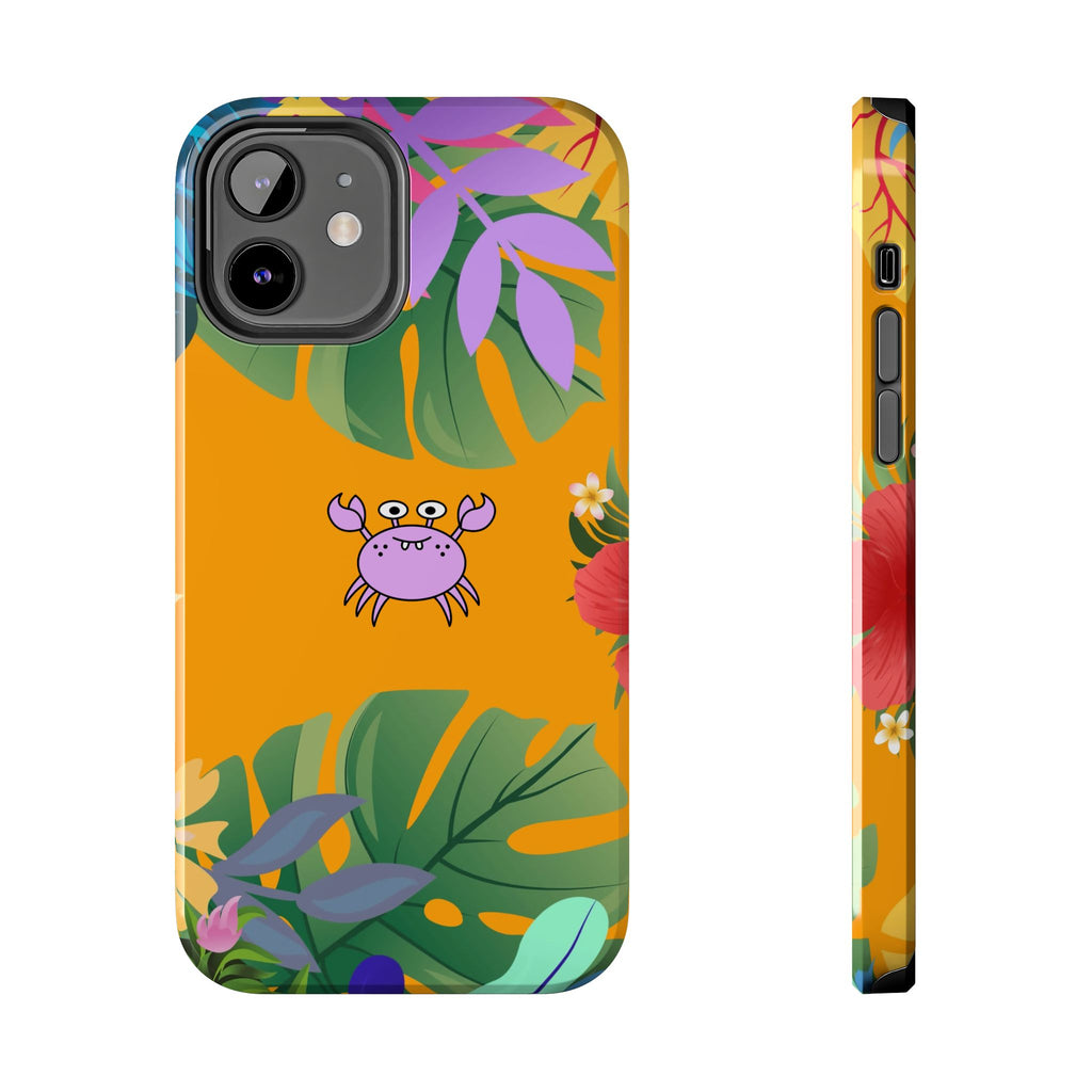 Tropical Floral Crab Tough Phone Case