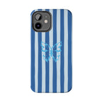 Blue Striped Butterfly Tough Phone Case