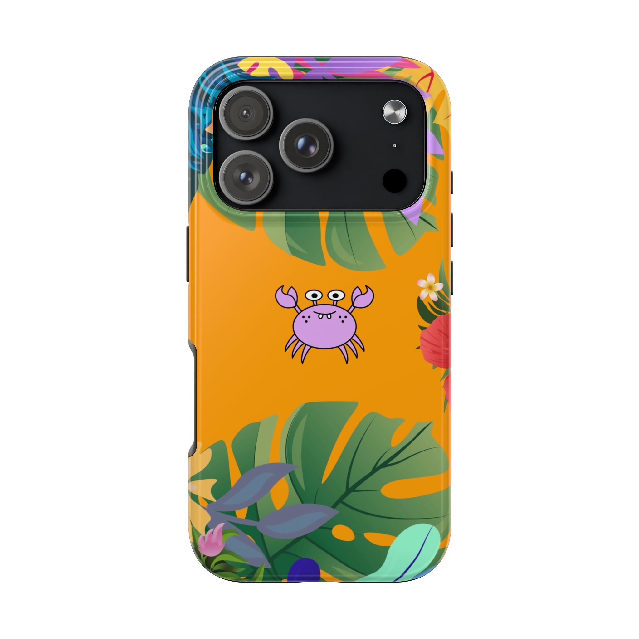 Tropical Floral Crab Tough Phone Case