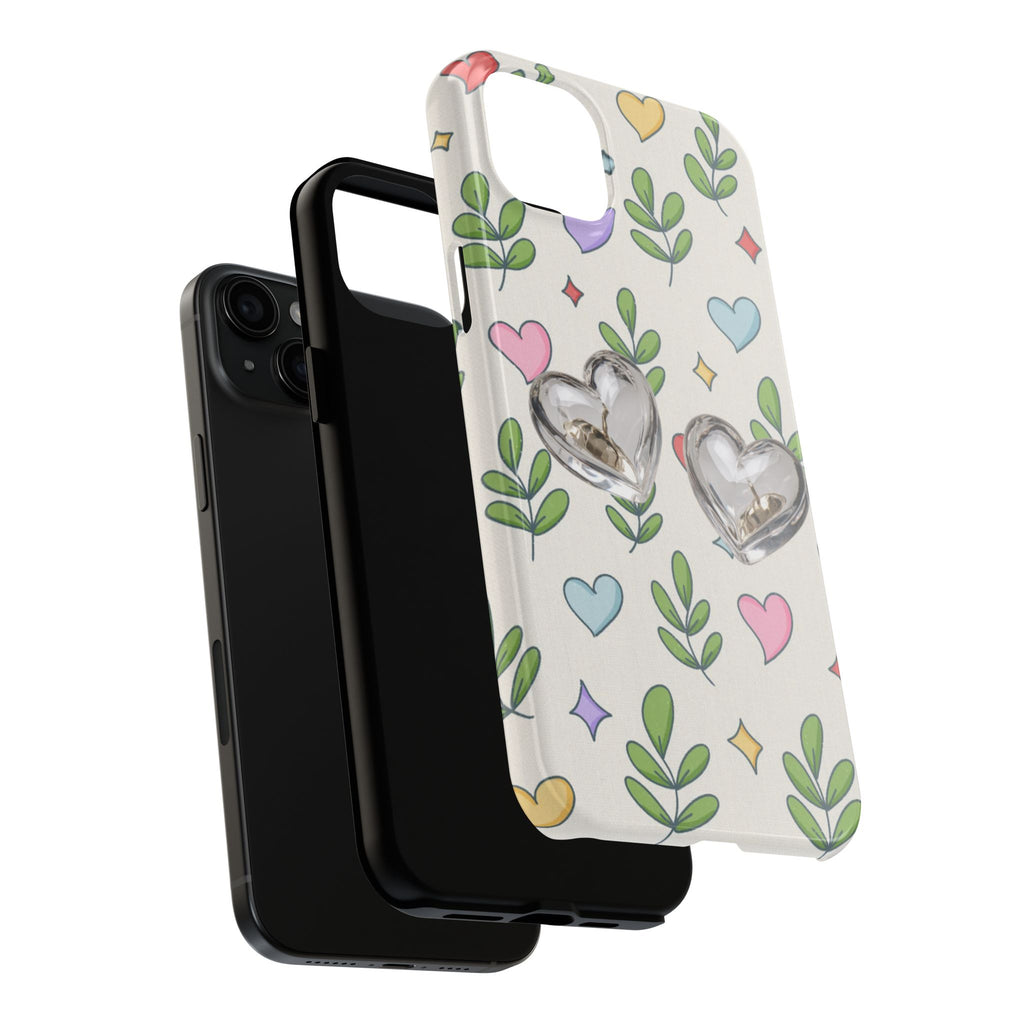Floral Hearts Tough Phone Case