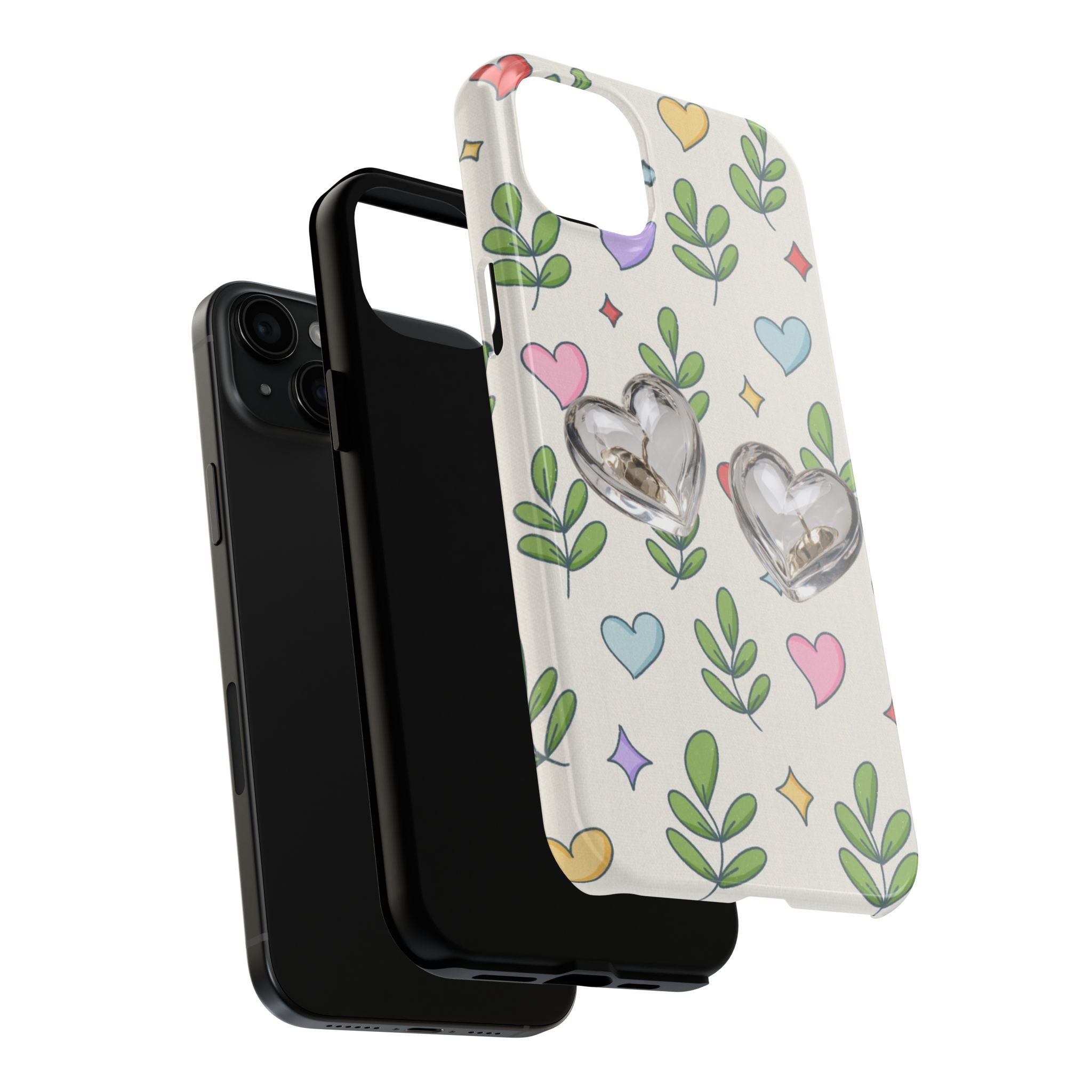 Floral Hearts Tough Phone Case