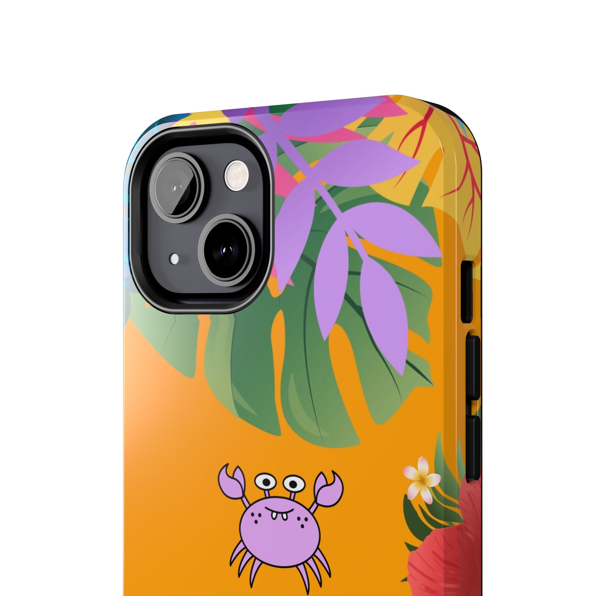 Tropical Floral Crab Tough Phone Case