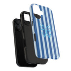 Blue Striped Butterfly Tough Phone Case