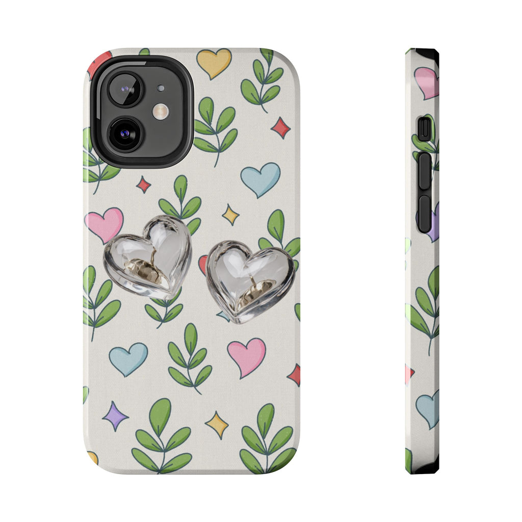 Floral Hearts Tough Phone Case