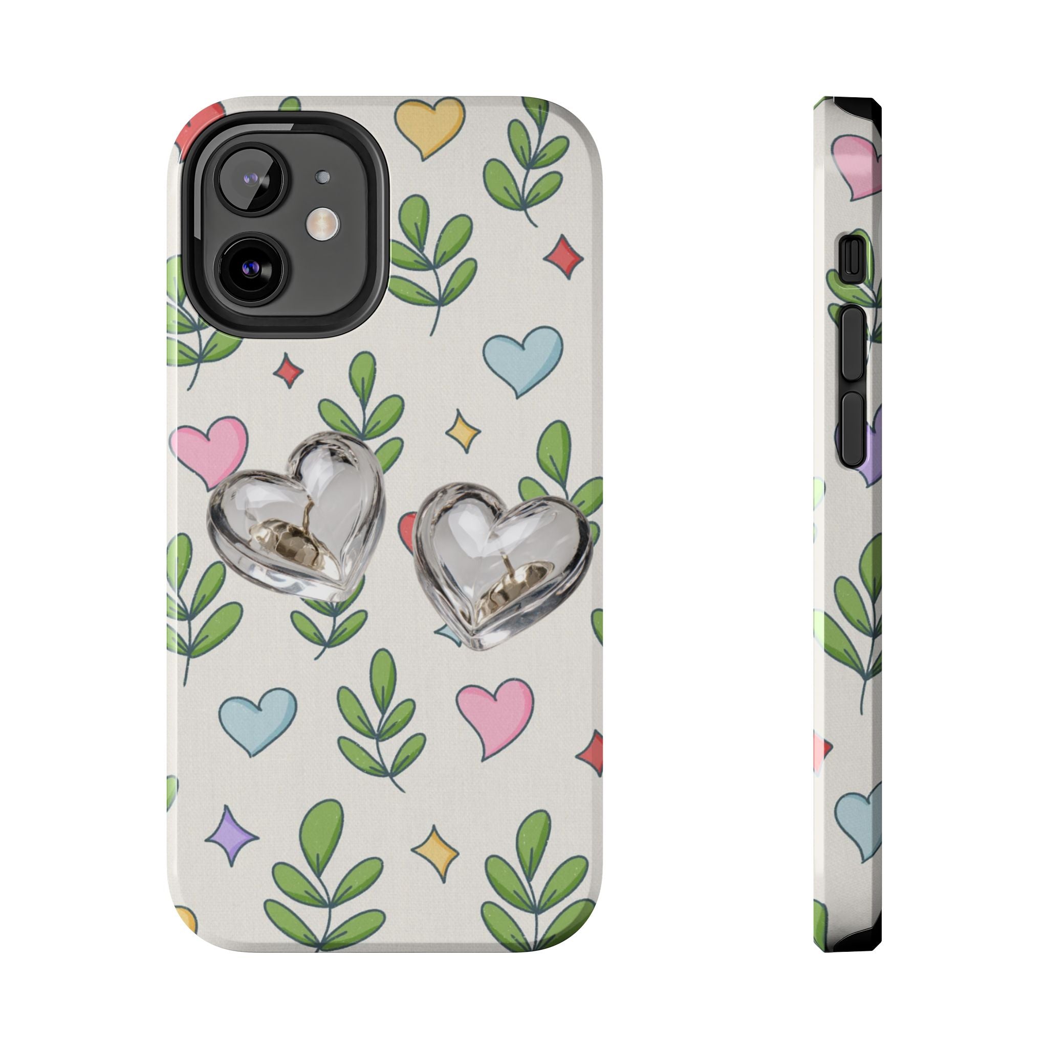 Floral Hearts Tough Phone Case