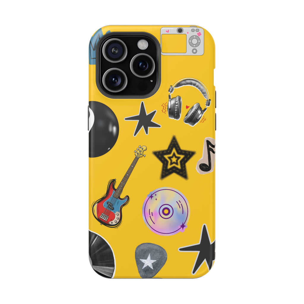 Yellow Music Icons MagSafe Phone Case
