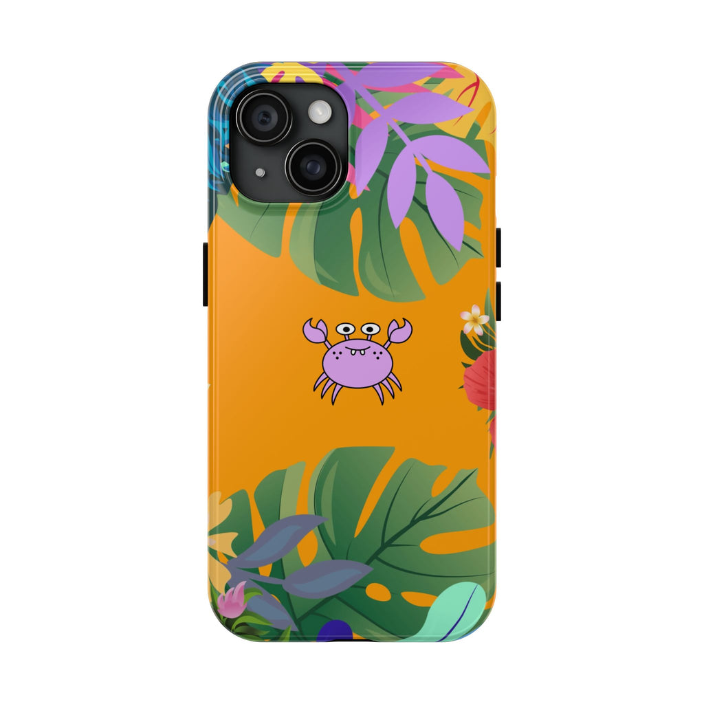 Tropical Floral Crab Tough Phone Case