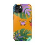 Tropical Floral Crab Tough Phone Case