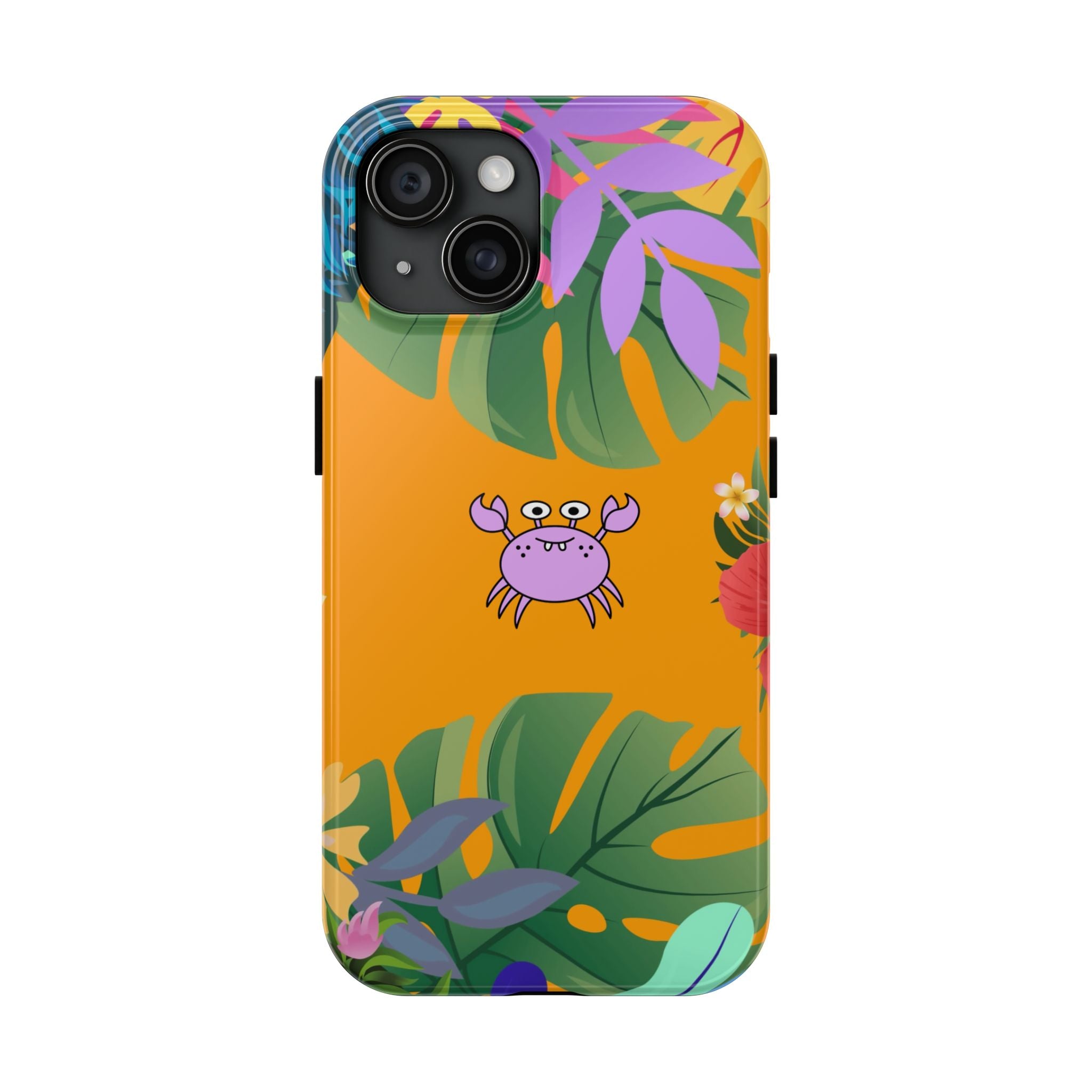 Tropical Floral Crab Tough Phone Case
