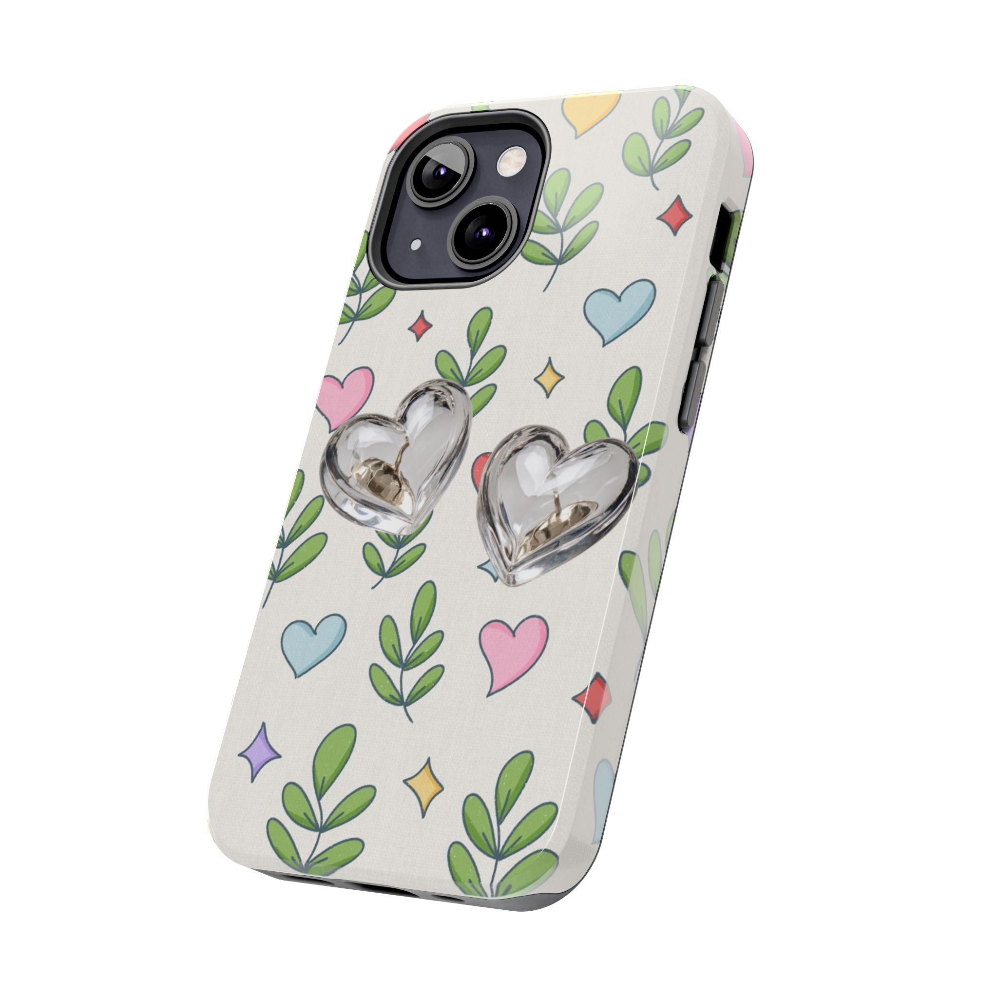 Floral Hearts Tough Phone Case
