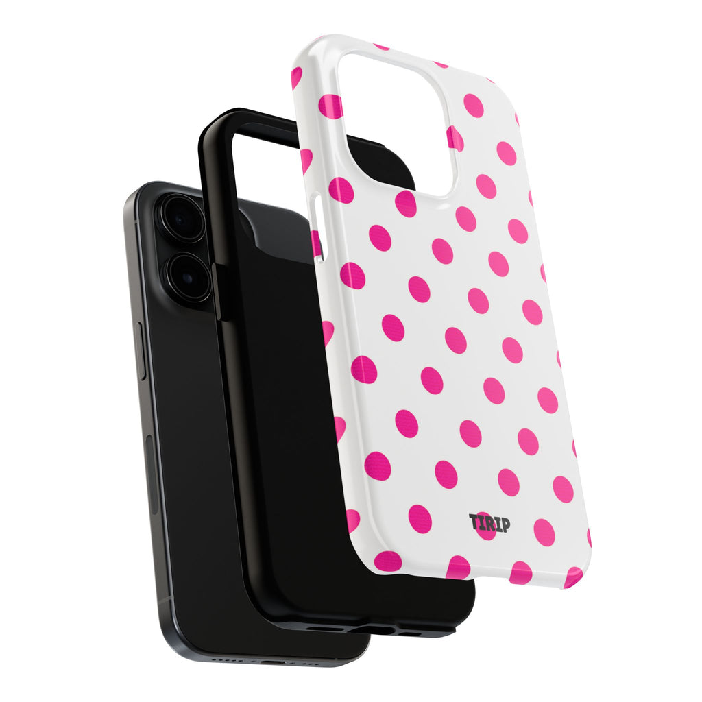 Pink & White Polka Dot Tough Phone Case
