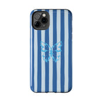 Blue Striped Butterfly Tough Phone Case