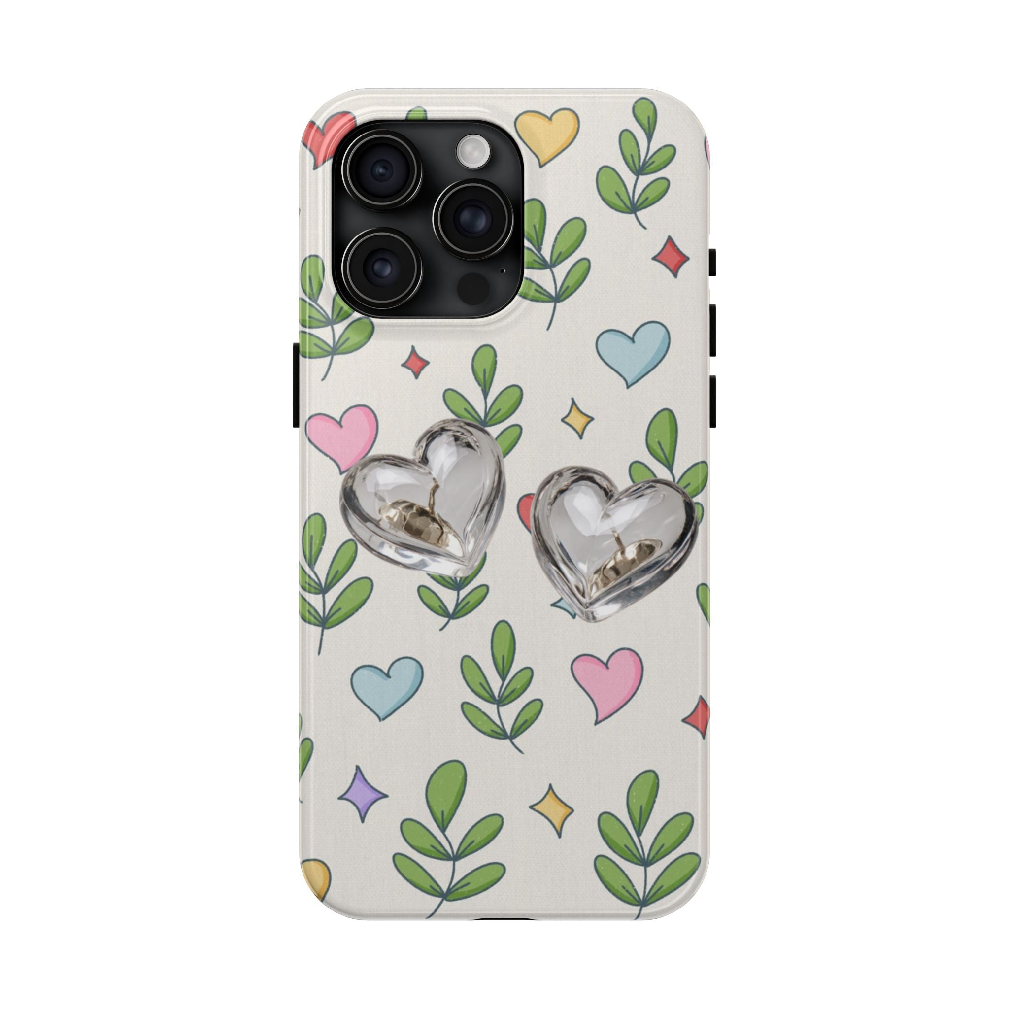 Floral Hearts Tough Phone Case