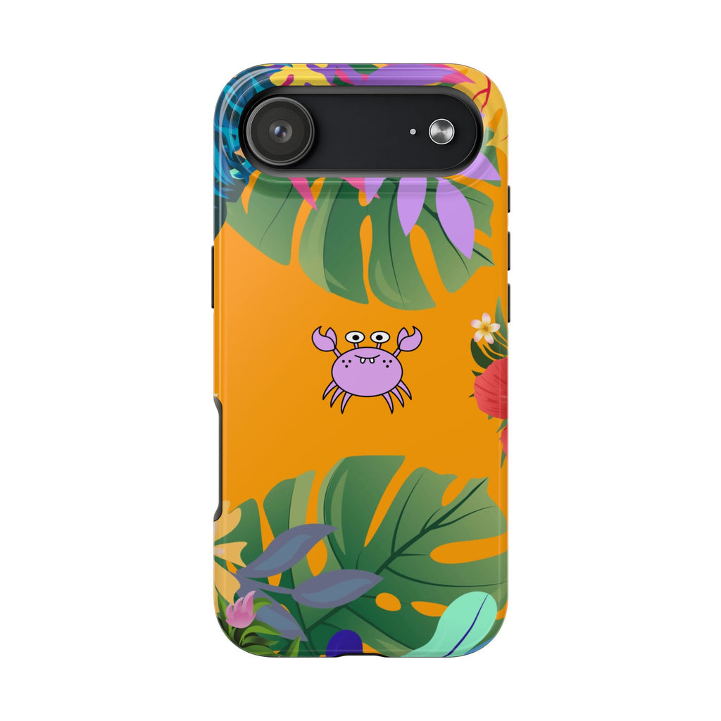 Tropical Floral Crab Tough Phone Case